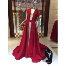 Unique Design New Arrival Red Floor Length Shawl Evening Dress